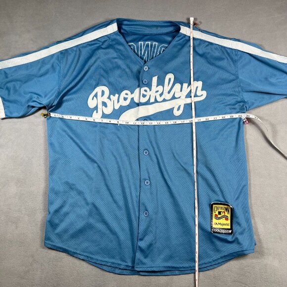 Brooklyn Dodgers Jersey Mens Large Robinson 42 MLB Baseball Majestic Cooperstown - Picture 6 of 12